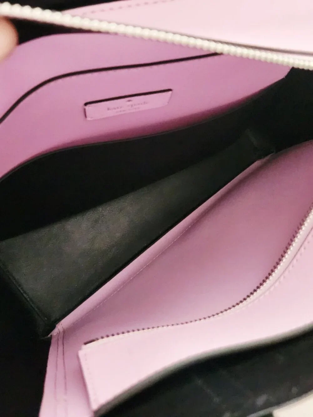 New Kate Spade NY Purple & Black Leather Shoulder Bag Satchel Purse